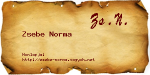 Zsebe Norma névjegykártya